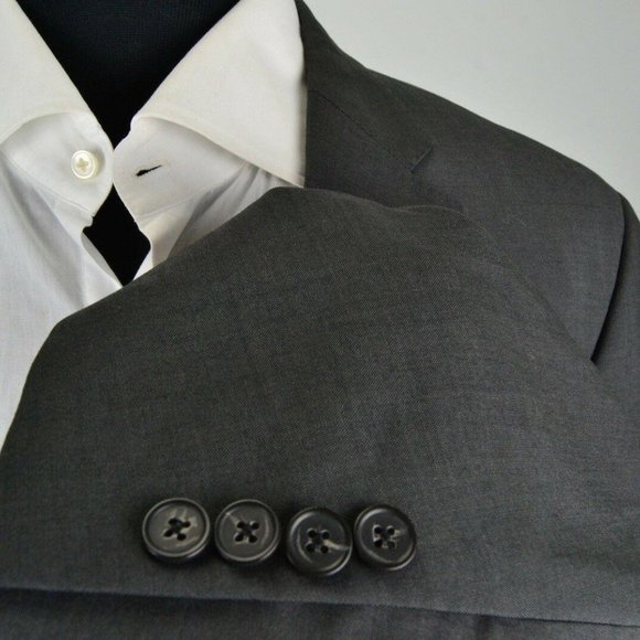 Samuelsohn Recent Solid Gray 100% Wool Sport Coat - Picture 3 of 7